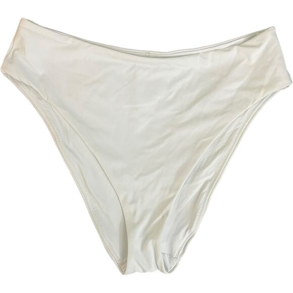 Andie The Bikini Bottom size L White High Waist Sample with Flaws - Picture 1 of 12